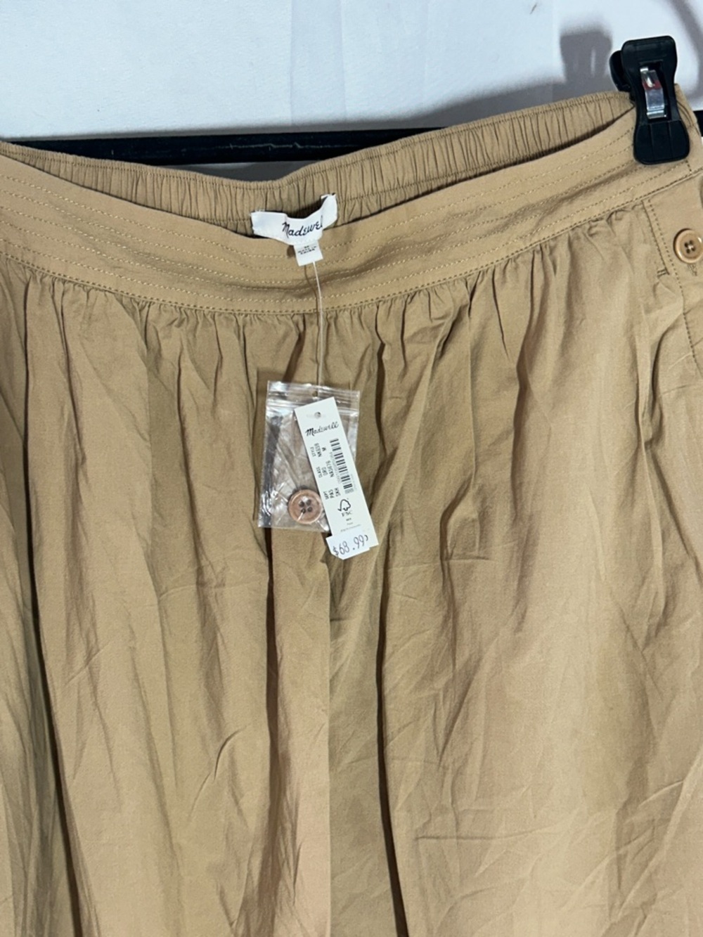 Madewell Khaki Gathered Cotton Skirt